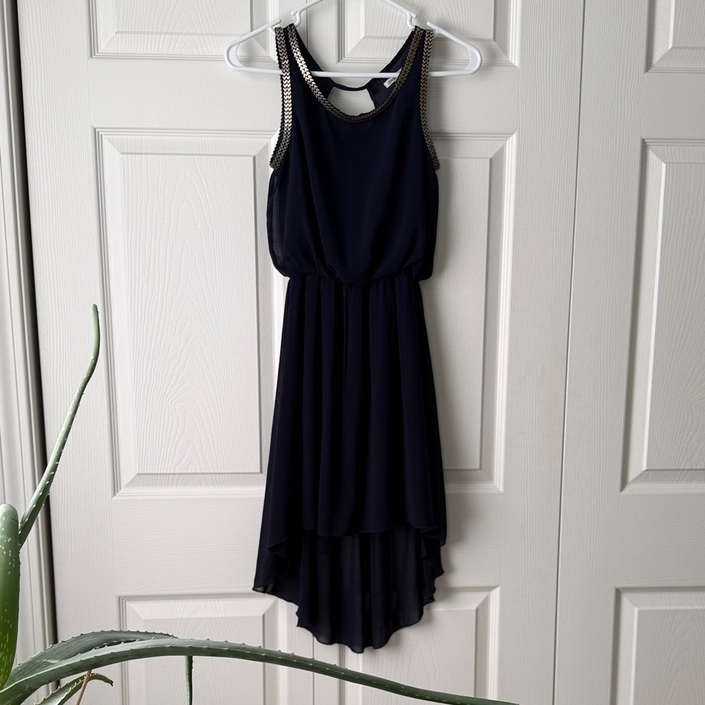 Elegant Navy High-Low Dress